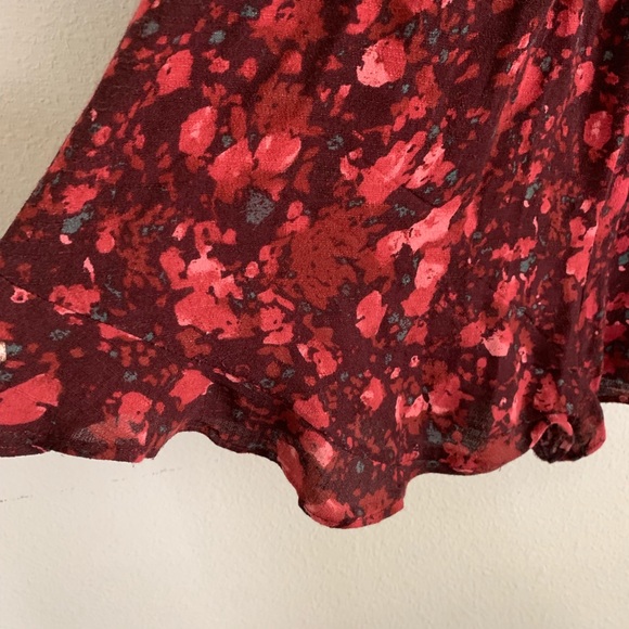 Free People All The Right Ruffle Red Floral Romper - Picture 5 of 8